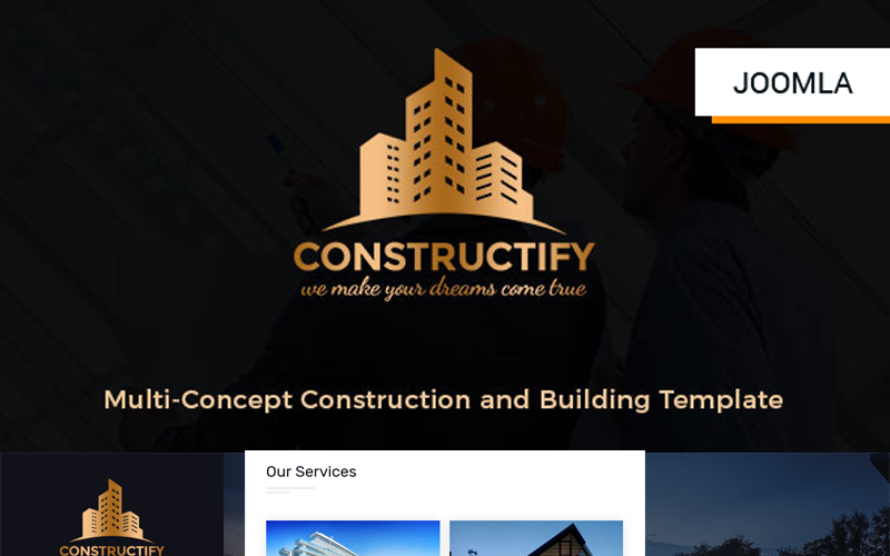 Constructify - шаблон Joomla для будівництва та будівництва
