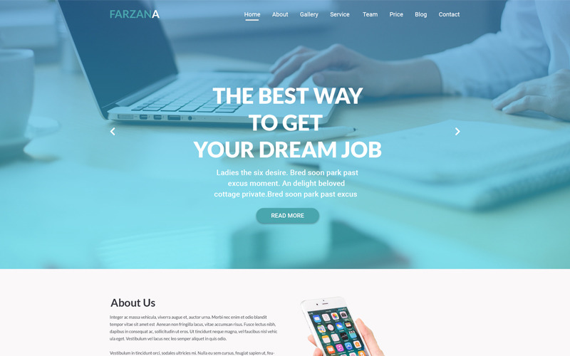Download PSD шаблон "Farzana Corporate OnePage PSD Template" / Farzana Corporate OnePage PSD Template - PSD шаблон на тему графика 