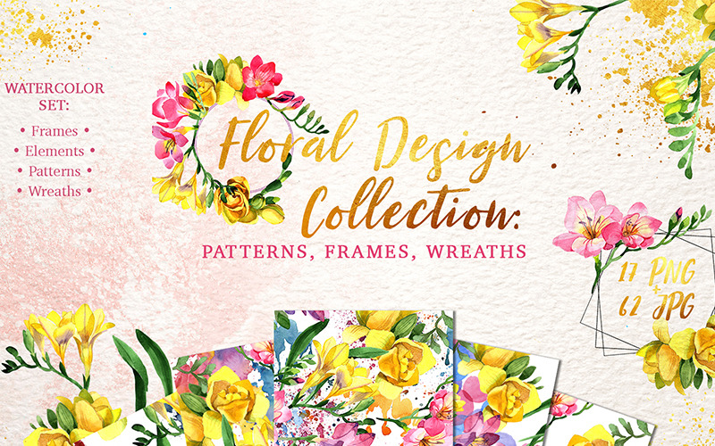 Download Иллюстрация "Floral Design Collection Watercolor Png - Illustration" / Floral Design Collection Watercolor Png - Illustration - Иллюстрация на тему графика floral design collection watercolor png