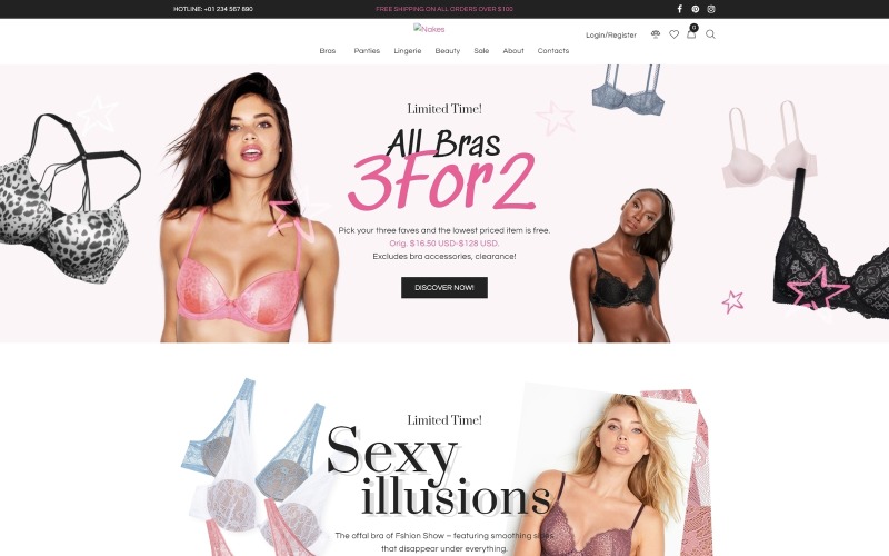 lingerie ecommerce modern elementor woocommerce theme