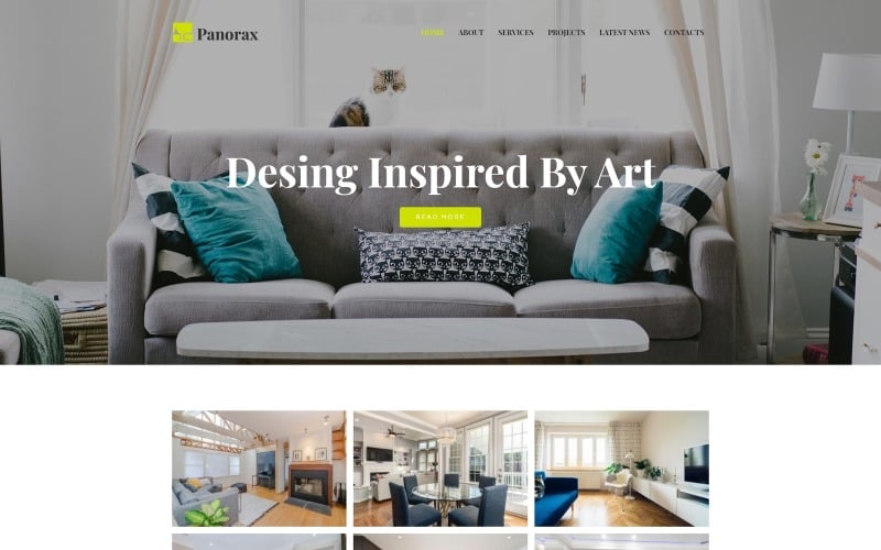 Panorax - Tema moderno WordPress Elementor de design de interiores multifuncional