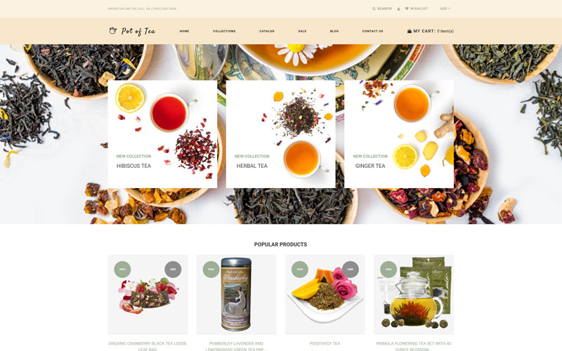 Pot of Tea - Theewinkel Multipage Clean Shopify-thema