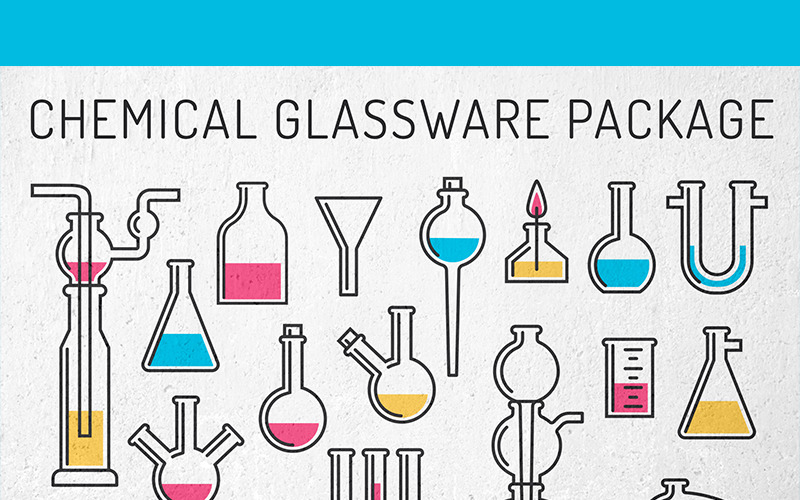 Download Иллюстрация "Chemical Glassware Package - Illustration" / Chemical Glassware Package - Illustration - Иллюстрация на тему графика emblem badge label illustration banner professional poster stamp ribbon symbol
