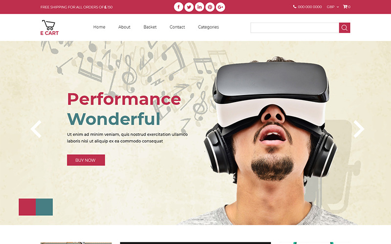 Download PSD шаблон "E Cart - Multipurpose Ecommerce PSD Template" / E Cart - Multipurpose Ecommerce PSD Template - PSD шаблон на тему бизнес и услуги psd template theme store ecommerce online product