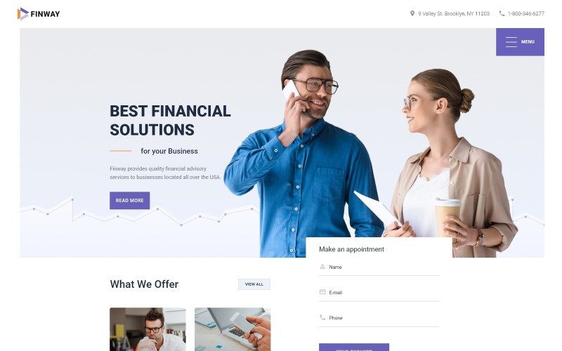 Finway - Pénzügyi tanácsadó Tiszta többoldalas HTML5 webhelysablon