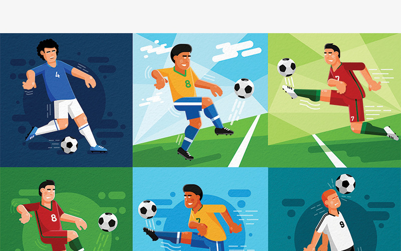 Download Иллюстрация "Football Players Set - Illustration" / Football Players Set - Illustration - Иллюстрация на тему графика emblem badge label illustration banner professional poster stamp ribbon symbol