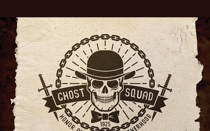 Download Иллюстрация "Ghost Squad Skull Emblem - Illustration" / Ghost Squad Skull Emblem - Illustration - Иллюстрация на тему графика emblem badge label illustration banner professional poster stamp ribbon symbol