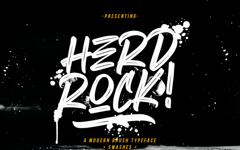 Download Шрифт "Herdrock Brush Typeface Font" / Herdrock Brush Typeface Font - Шрифт на тему графика branding,condensed,display,hand-lettered,hand-written,handdrawn,handlettering,handwritten,handwritting,sans-serif,casual,natural,logo,typography,elegant,brush