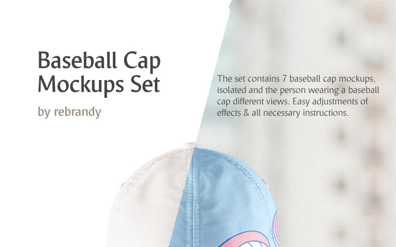 Maqueta de producto de conjunto de gorra de béisbol