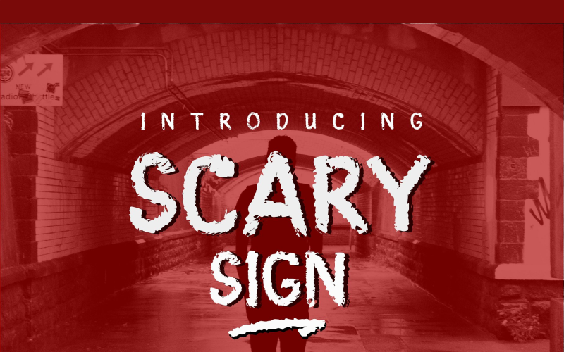 Download Шрифт "Scary Sign Font" / Scary Sign Font - Шрифт на тему графика scary ghotic stamp horror fonts cursive script custom website