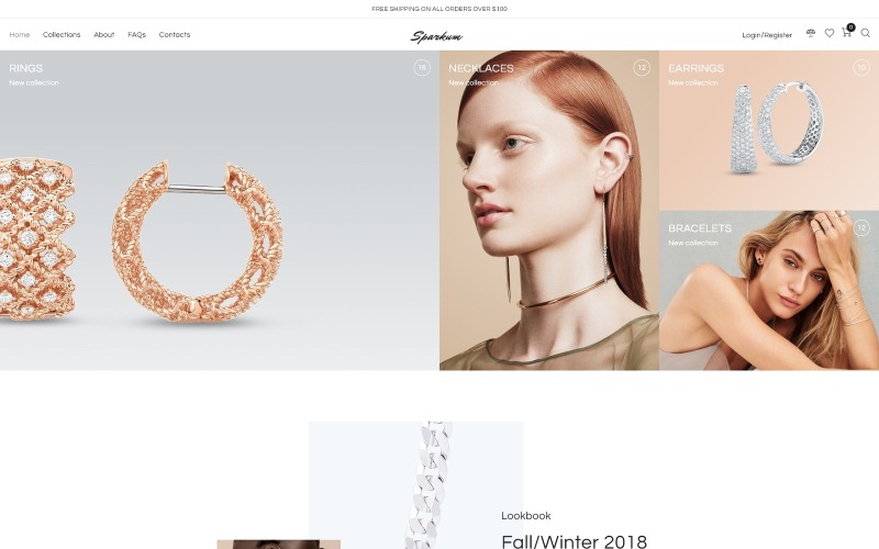 Sparkum - Ювелірні вироби ECommerce Classic Elementor Тема WooCommerce