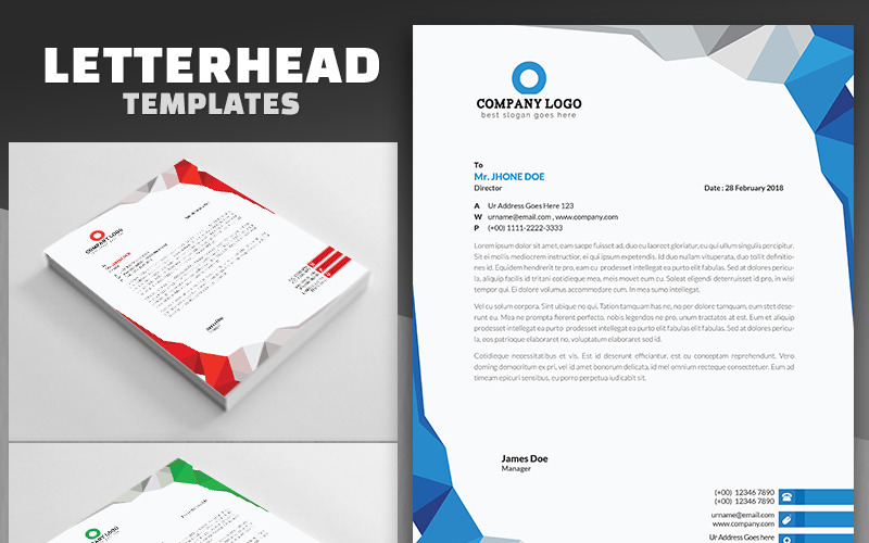 Download Фирменный стиль "Abstract Polygon Letterhead - Corporate Identity Template" / Abstract Polygon Letterhead - Corporate Identity Template - Фирменный стиль на тему графика clean colorful corporate creative editable elegant ipad letter modern pad print ready simple sleek stationery stylish bright business clear design