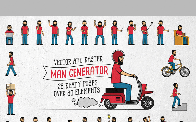 Download Иллюстрация "Bearded Men Generator - Illustration" / Bearded Men Generator - Illustration - Иллюстрация на тему графика emblem badge label illustration banner professional poster stamp ribbon symbol