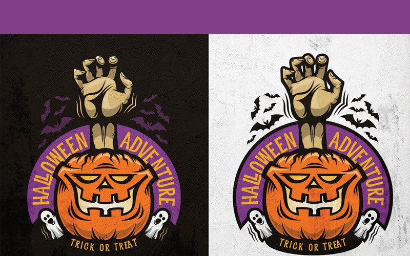 Halloween avontuur embleem - illustratie