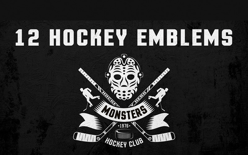 Hockey Logo on Dark - Illustration