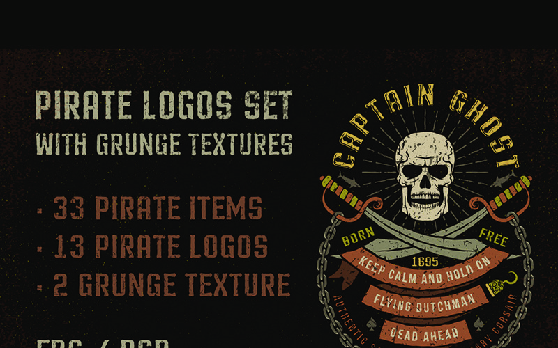 Logo pirátské Grunge - ilustrace