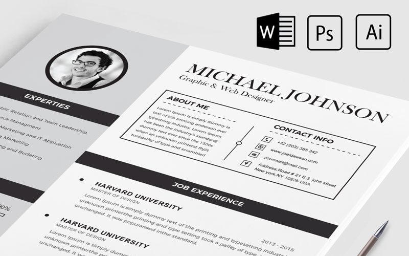 Download Резюме "Michael  Johnson Resume Template" / Michael  Johnson Resume Template - Резюме на тему графика 