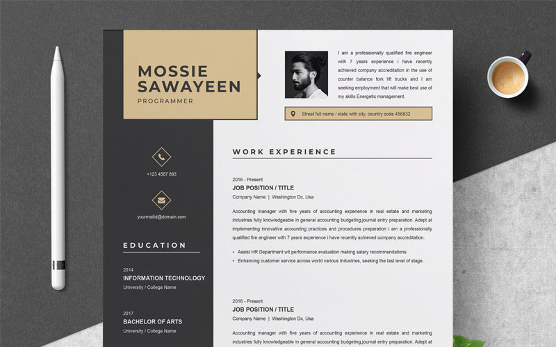 Download Резюме "Mosee Savayeen Resume Template" / Mosee Savayeen Resume Template - Резюме на тему графика resume template black two page free cv professional word for apple pages microsoft mac photoshop psd illustrator eps 1 2
