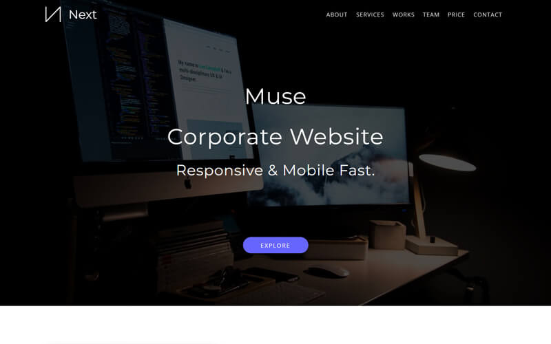 Nästa Creative Portfolio Muse-mall