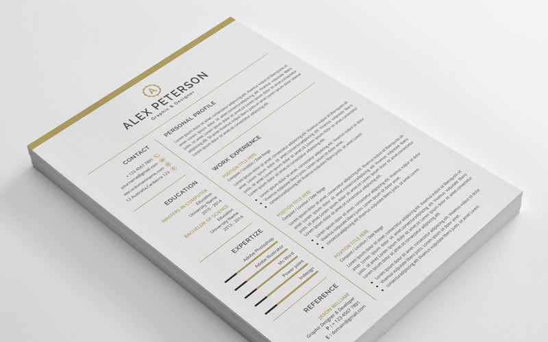 Download Резюме "Alex Peterson Resume Template" / Alex Peterson Resume Template - Резюме на тему графика resume cv clean creative word infographic modern professional student mac pages manager template bankers doctors job seekers
