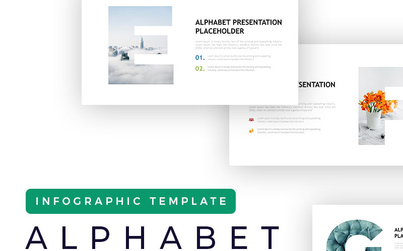 Alfabeto - modelo de infográfico PowerPoint