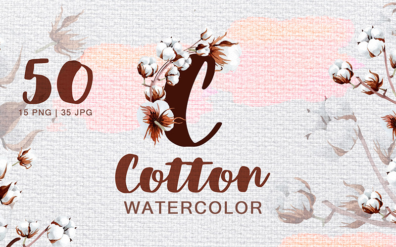 Algodão Aquarela Png - Ilustração
