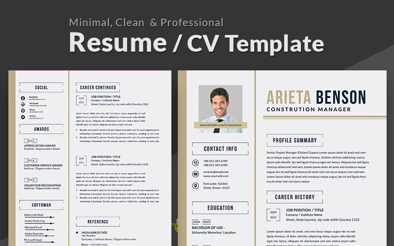 Download Резюме "Arieta Benson Resume Template" / Arieta Benson Resume Template - Резюме на тему графика resume job vacancy clean professional