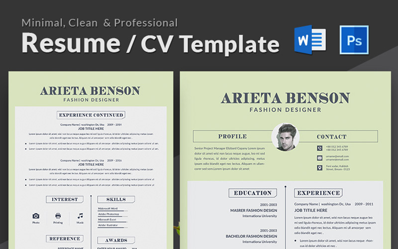 Download Резюме "Arietta Benson CC & Letterhead Resume Template" / Arietta Benson CC & Letterhead Resume Template - Резюме на тему графика resume cv presentation job offer vacancy microsoft office word resume photoshop clean cover letter classic cleanundefined 3page 2page psdcv