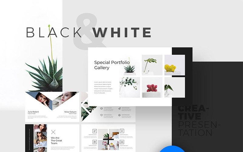 Black & White Keynote - Keynote template - TemplateMonster