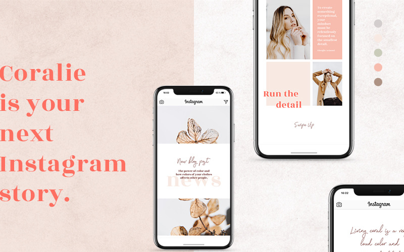 Coralie - Шаблон для социальных сетей Instagram Stories