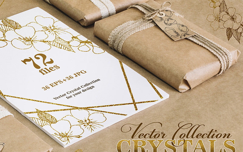 Elegantní krystaly vektor - ilustrace