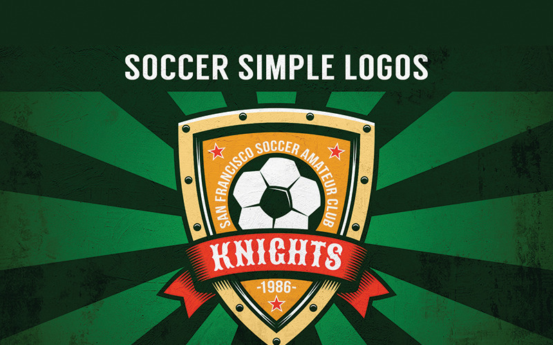 Футбол простой логотип набор - Иллюстрация