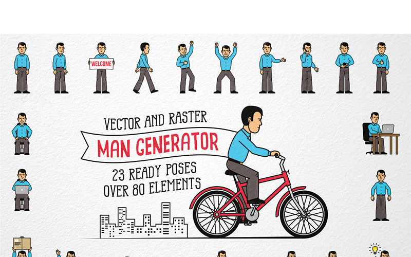 Generator znaków mężczyzn - ilustracja
