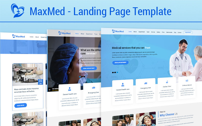 MaxMed Hospital Landing Page Vorlage