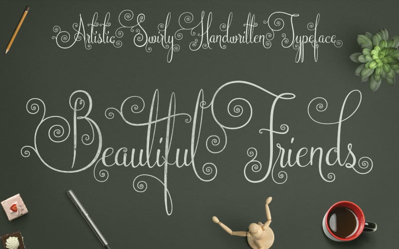 Mooie vrienden cursief lettertype