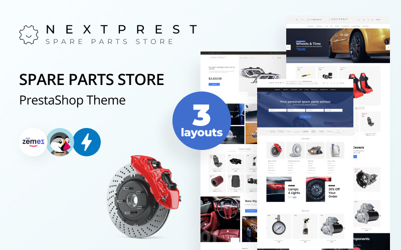 Nextprest - Spare Parts Store Clean Bootstrap Ecommerce PrestaShop Teması