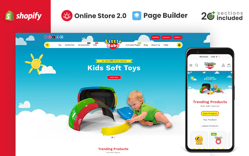 Тема магазину для маленьких дітей та іграшок Shopify