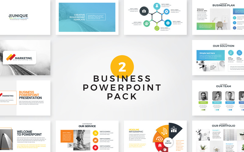 Unique - Business PowerPoint template - TemplateMonster