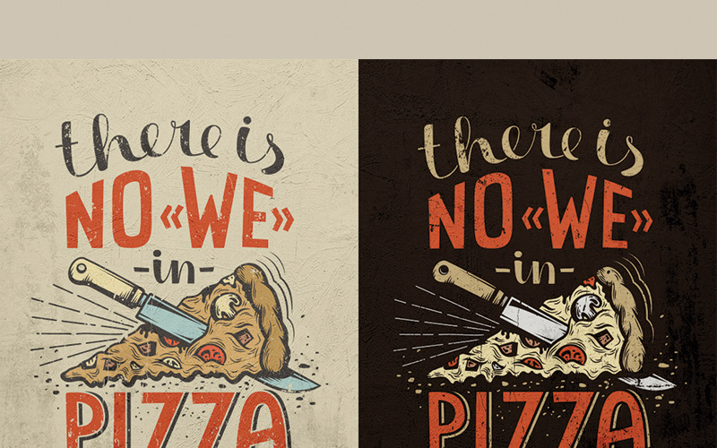 Cartel de letras de pizza - ilustración