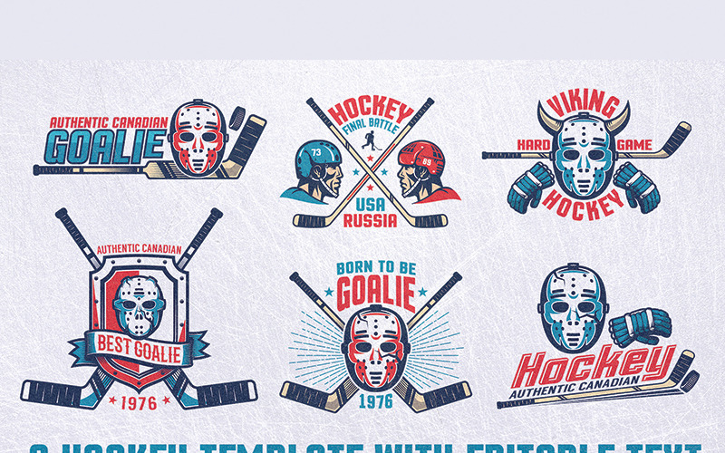 Download Иллюстрация "Hockey Emblem Retro Bundle - Illustration" / Hockey Emblem Retro Bundle - Illustration - Иллюстрация на тему графика emblem badge label illustration banner professional poster stamp ribbon symbol