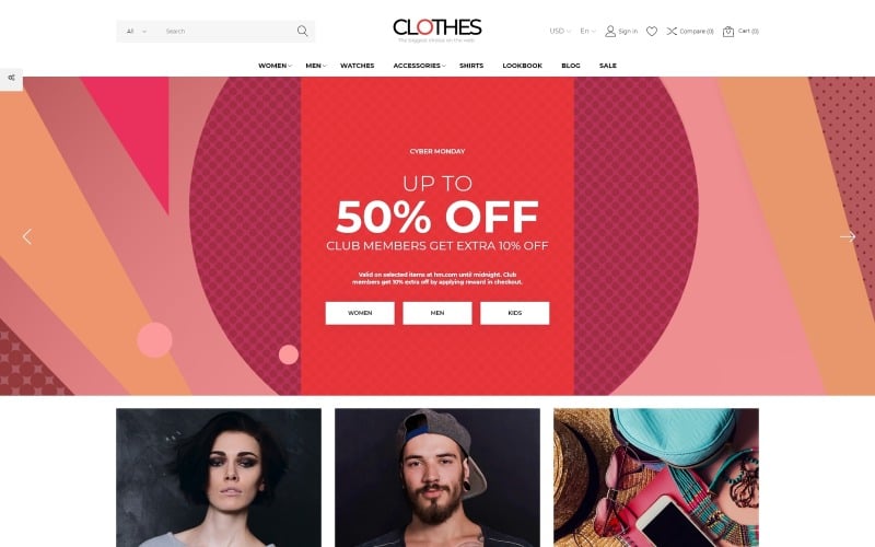 Одяг - бренд магазину одягу Тема для електронної комерції PrestaShop Clean Bootstrap