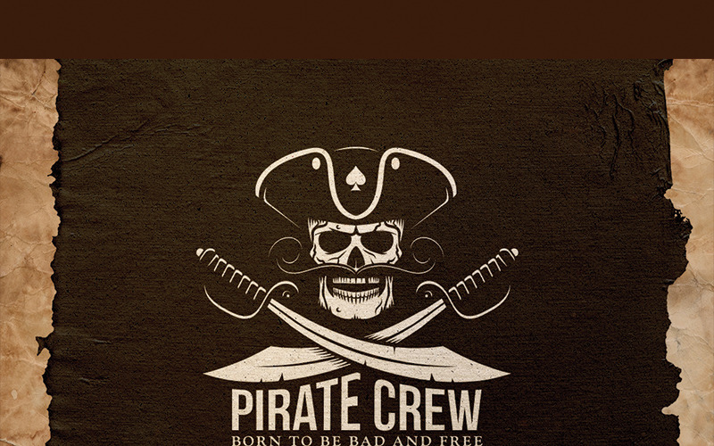 Download Иллюстрация "Pirate Crew Emblem - Illustration" / Pirate Crew Emblem - Illustration - Иллюстрация на тему графика emblem badge label illustration banner professional poster stamp ribbon symbol