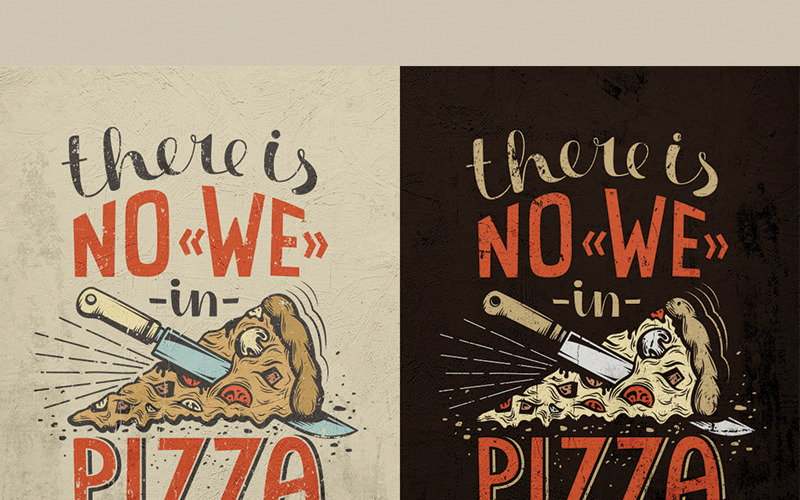 Plakat napisu pizzy - ilustracja