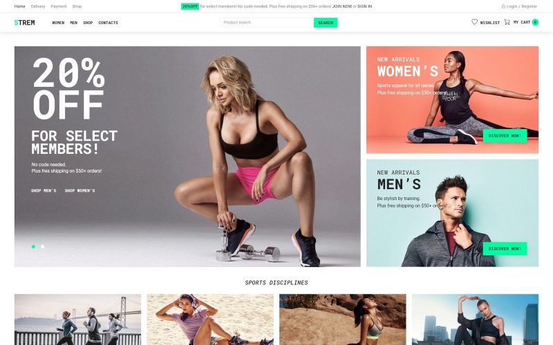 Strem - Sports Store E-commerce Minimal Elementor WooCommerce Theme