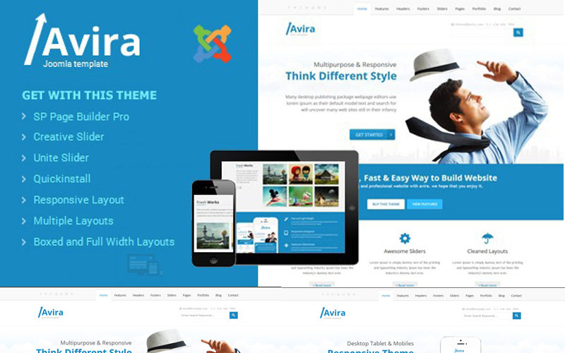 Avira – адаптивний багатоцільовий шаблон Joomla 5