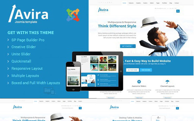 Avira — адаптивный многоцелевой шаблон Joomla 5