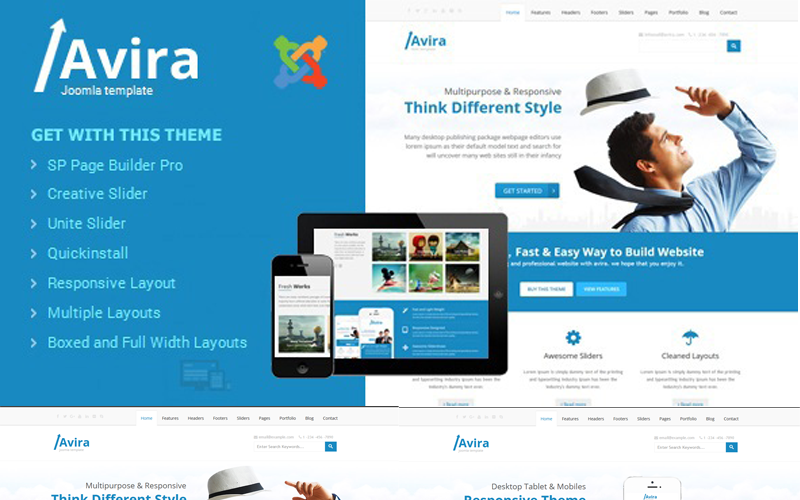 Avira - Modelo Joomla Multiuso e Responsivo