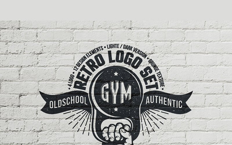 Download Иллюстрация "Gym Retro Emblem - Illustration" / Gym Retro Emblem - Illustration - Иллюстрация на тему графика emblem badge label illustration banner professional poster stamp ribbon symbol
