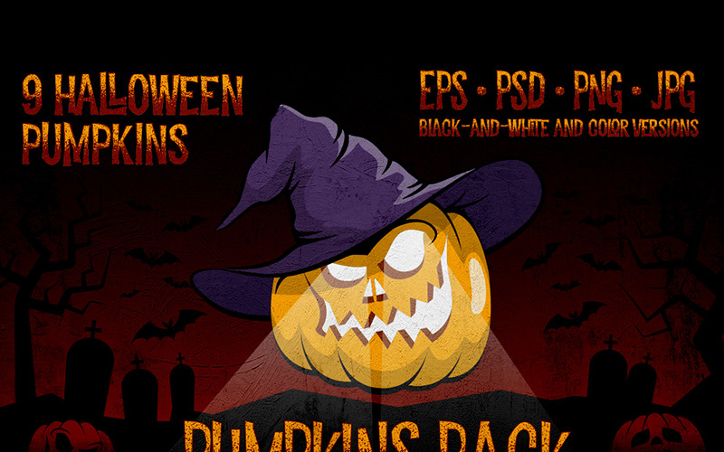 Download Иллюстрация "Halowen Pumpkins Pack - Illustration" / Halowen Pumpkins Pack - Illustration - Иллюстрация на тему графика emblem badge label illustration banner professional poster stamp ribbon symbol