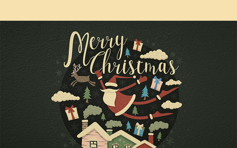 Download Иллюстрация "Merry Christmas - Illustration" / Merry Christmas - Illustration - Иллюстрация на тему графика emblem badge label illustration banner professional poster stamp ribbon symbol